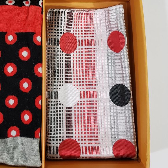 Bow Tie Hanky Socks Box Set by R Lewis RGB004 Red - Picture 3 of 7
